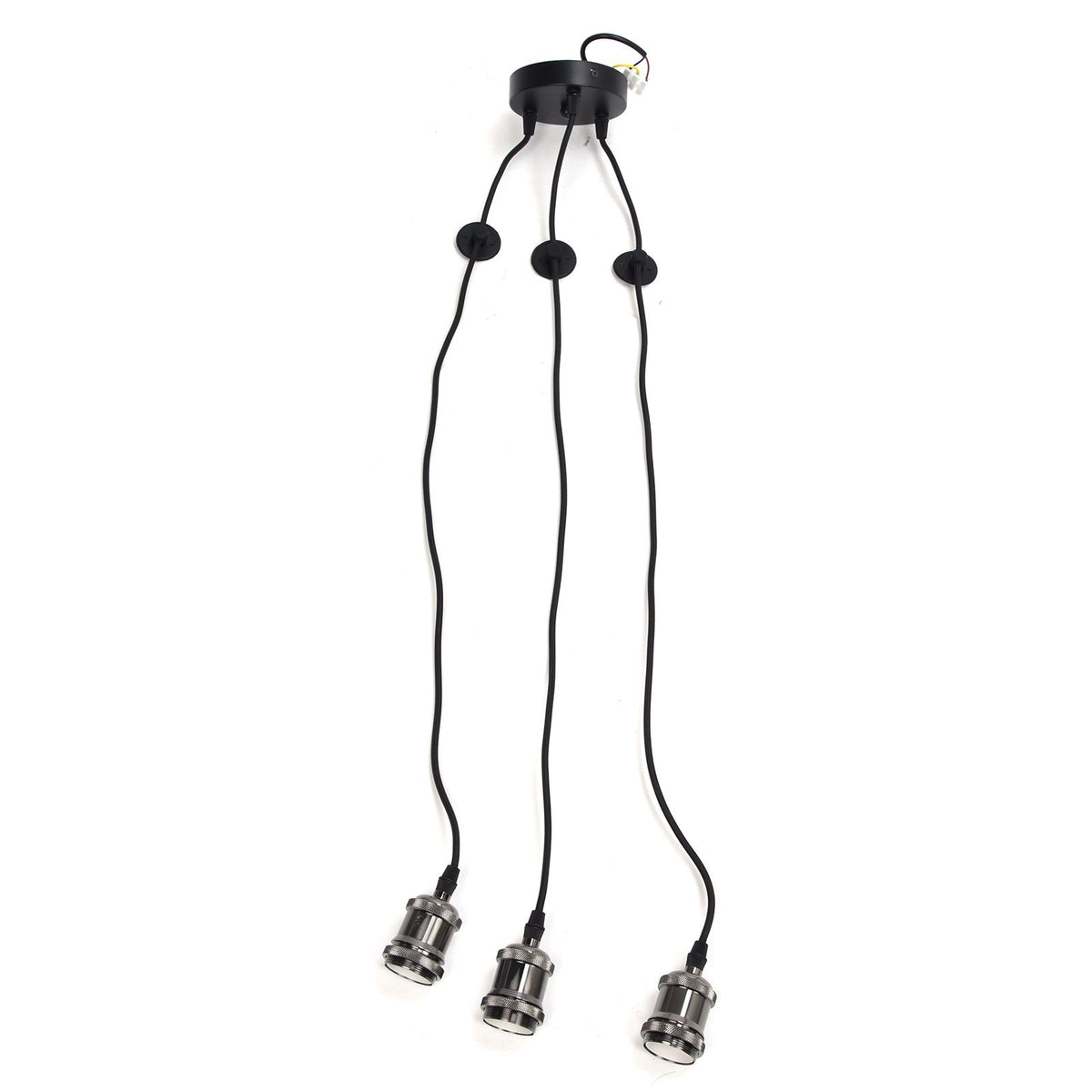 3 Arms Chandelier Lamp Holder Metal Retro Decoration Ceiling Light Socket for Home Dining Hall Bars