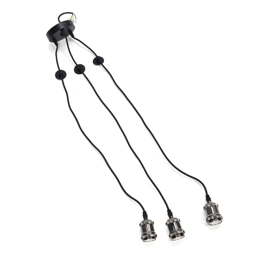 3 Arms Chandelier Lamp Holder Metal Retro Decoration Ceiling Light Socket for Home Dining Hall Bars
