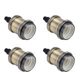 6 Pcs Lamp Holder Metal E26 E27 Screw Retro Lighting Base Accessories with Ground Aluminum ShellBlue Bronze - 45-Degree Angle