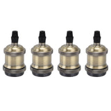6 Pcs Lamp Holder Metal E26 E27 Screw Retro Lighting Base Accessories with Ground Aluminum ShellBlue Bronze - Rear View