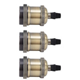 6 Pcs Lamp Holder Metal E26 E27 Screw Retro Lighting Base Accessories with Ground Aluminum ShellBlue Bronze