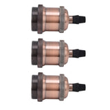 6 Pcs Lamp Holder Metal E26 E27 Screw Retro Lighting Base Accessories with Ground Aluminum ShellRed Bronze