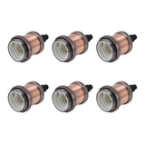 6 Pcs Lamp Holder Metal E26 E27 Screw Retro Lighting Base Accessories with Ground Aluminum ShellRed Bronze