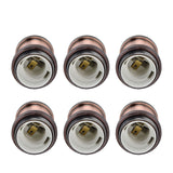 6 Pcs Lamp Holder Metal E26 E27 Screw Retro Lighting Base Accessories with Ground Aluminum ShellRed Bronze