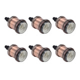 6 Pcs Lamp Holder Metal E26 E27 Screw Retro Lighting Base Accessories with Ground Aluminum ShellRed Bronze - Rear View