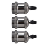 6 Pcs Lamp Holder Metal E26 E27 Screw Retro Lighting Base Accessories with Ground Aluminum ShellPearl Black
