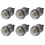 6 Pcs Lamp Holder Metal E26 E27 Screw Retro Lighting Base Accessories with Ground Aluminum ShellPearl Black