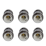 6 Pcs Lamp Holder Metal E26 E27 Screw Retro Lighting Base Accessories with Ground Aluminum ShellPearl Black