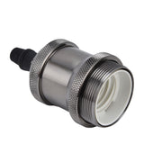 6 Pcs Lamp Holder Metal E26 E27 Screw Retro Lighting Base Accessories with Ground Aluminum ShellPearl Black - Extra Image