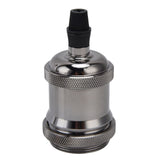 6 Pcs Lamp Holder Metal E26 E27 Screw Retro Lighting Base Accessories with Ground Aluminum ShellPearl Black - Extra Image