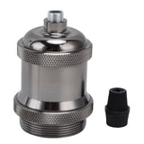 6 Pcs Lamp Holder Metal E26 E27 Screw Retro Lighting Base Accessories with Ground Aluminum ShellPearl Black - Extra Image