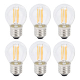 6PCS G45 E27 LED Light Bulb Transparent Glass Bulb Vintage Filament Lamp Warm Light 6W 220V