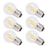 6PCS G45 E27 LED Light Bulb Transparent Glass Bulb Vintage Filament Lamp Warm Light 6W 220V