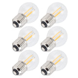 6PCS G45 E27 LED Light Bulb Transparent Glass Bulb Vintage Filament Lamp Warm Light 6W 220V - Rear View