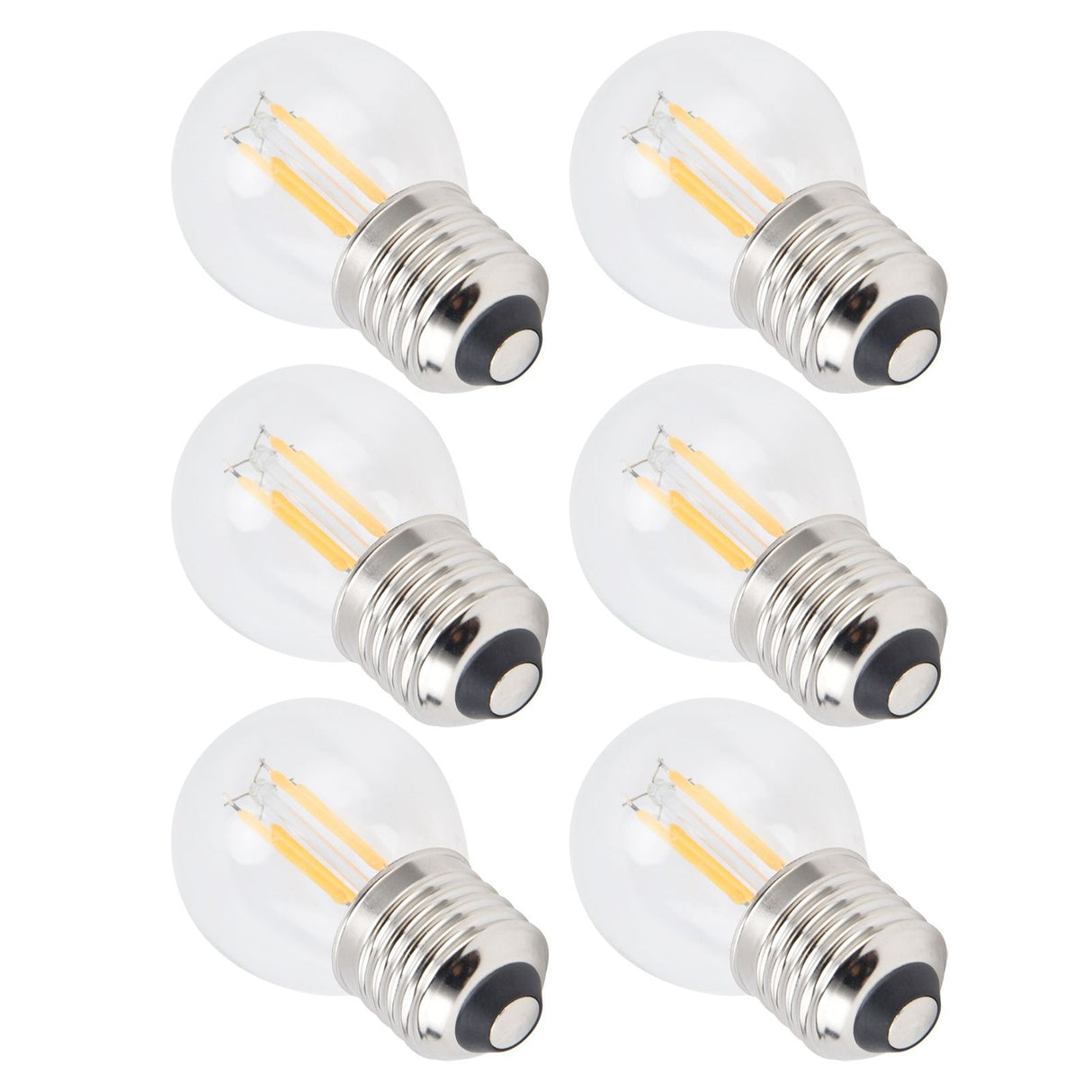 6PCS G45 E27 LED Light Bulb Transparent Glass Bulb Vintage Filament Lamp Warm Light 6W 220V