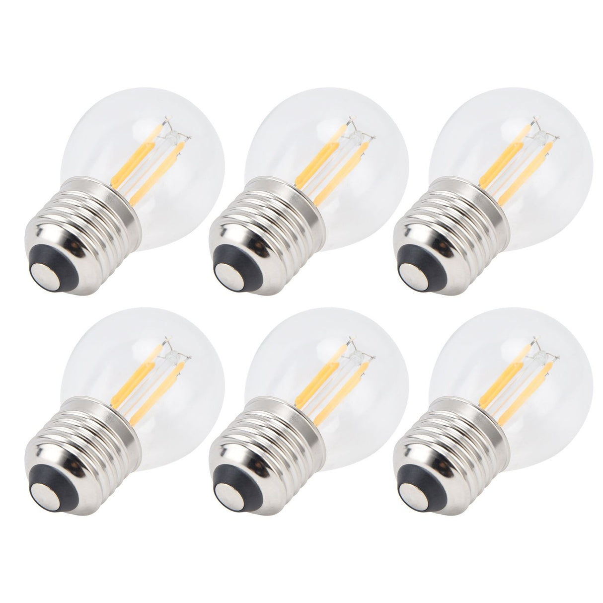 6PCS G45 E27 LED Light Bulb Transparent Glass Bulb Vintage Filament Lamp Warm Light 6W 220V