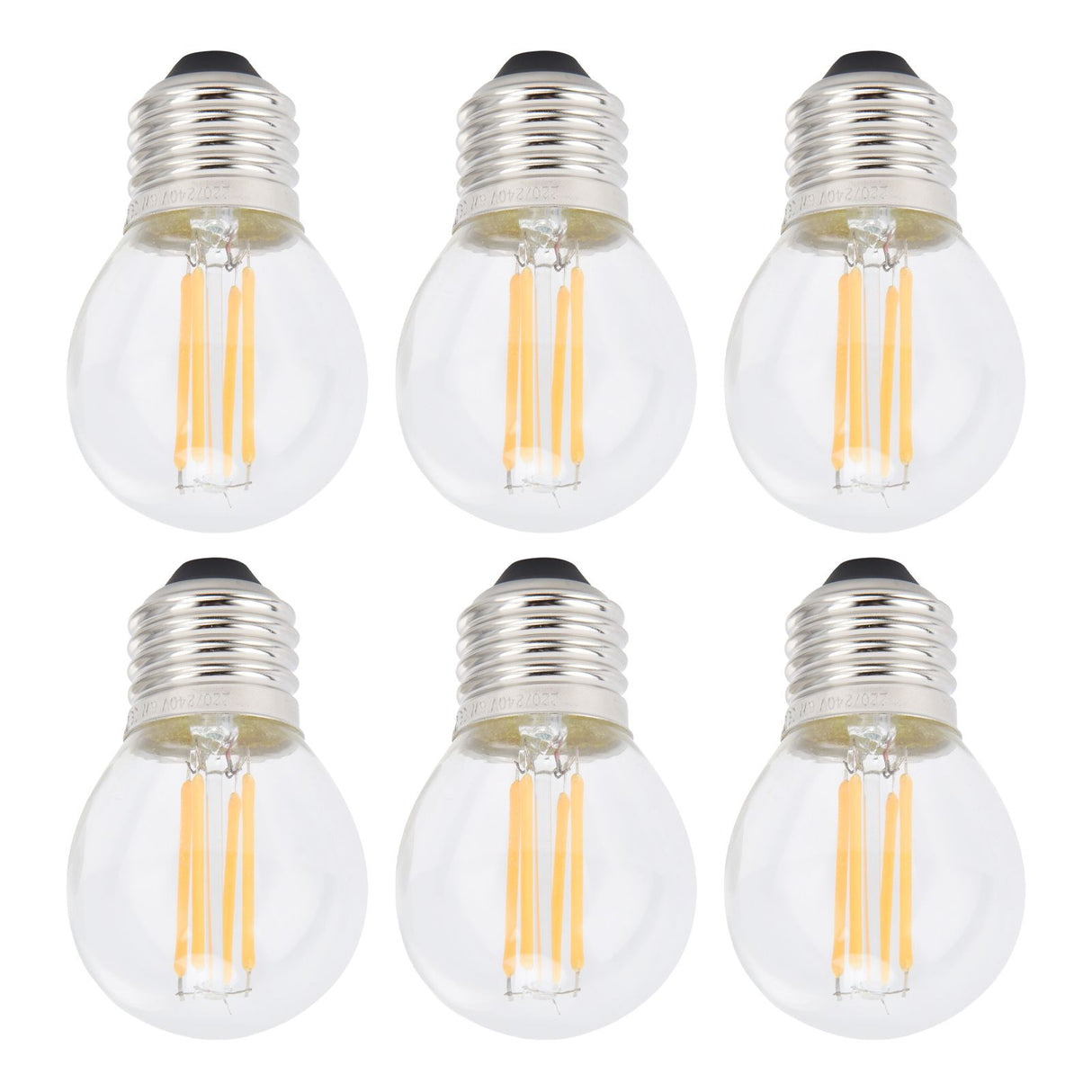 6PCS G45 E27 LED Light Bulb Transparent Glass Bulb Vintage Filament Lamp Warm Light 6W 220V