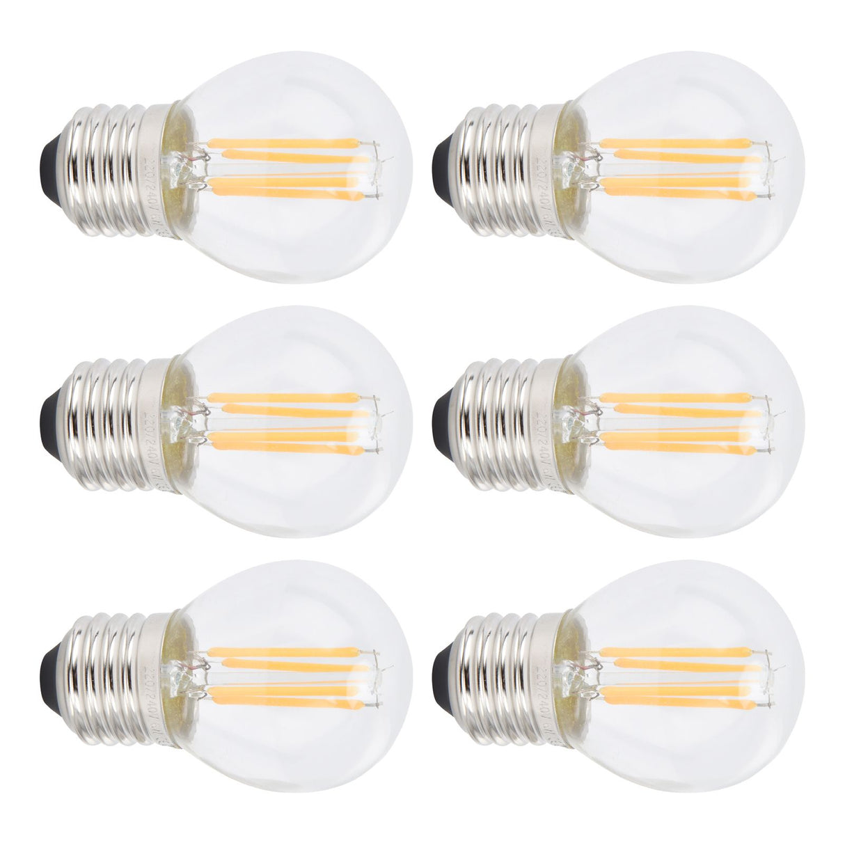6PCS G45 E27 LED Light Bulb Transparent Glass Bulb Vintage Filament Lamp Warm Light 6W 220V