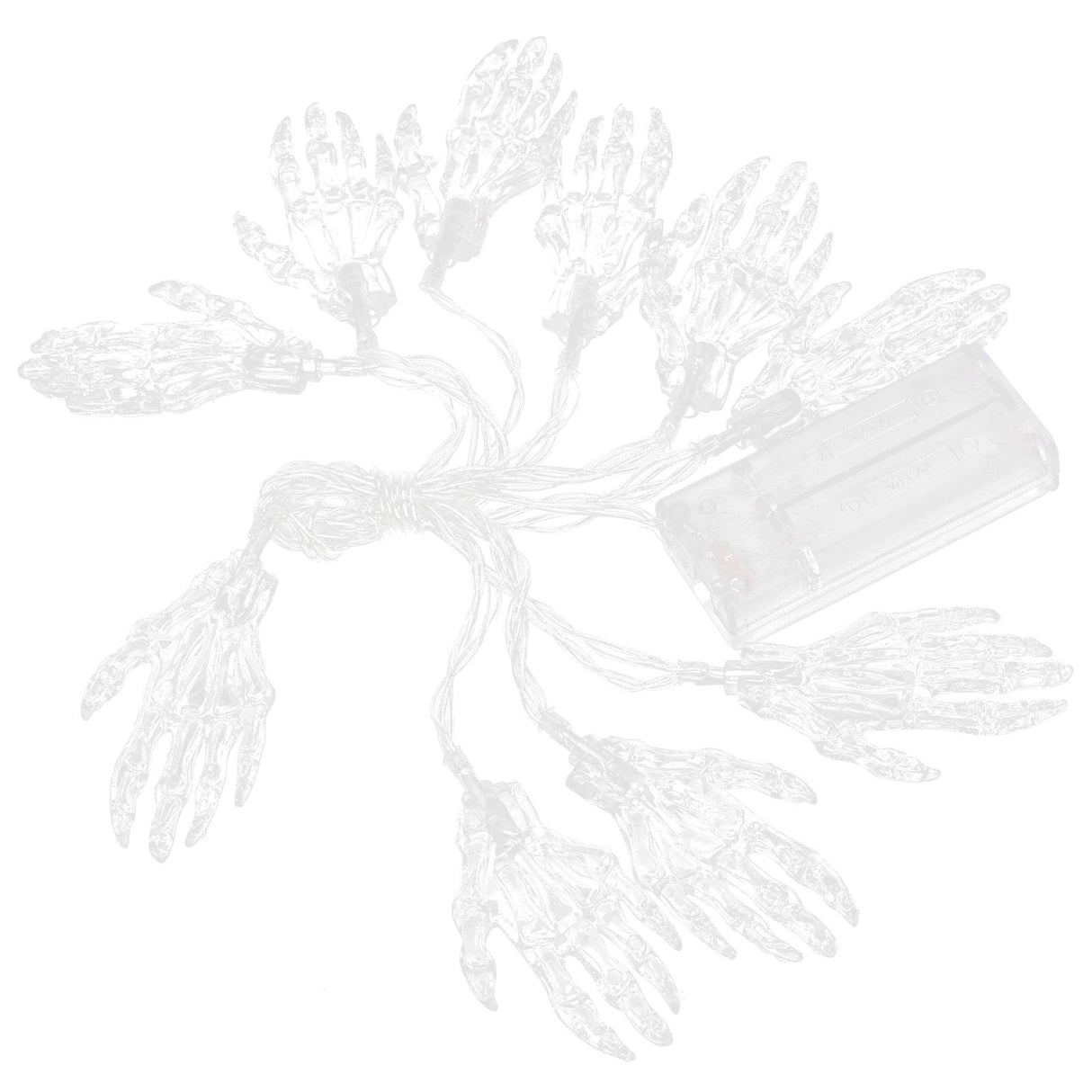 10 Pcs Halloween Skeleton Hand Lights String Battery Powered LED Halloween Spooky String Lights for Decorations