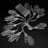 10 Pcs Halloween Skeleton Hand Lights String Battery Powered LED Halloween Spooky String Lights for Decorations