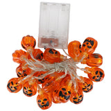 Halloween Pumpkin Lanterns String Battery Operated LED Pumpkin String Lights for Indoor Outdoor Halloween Decorations - Close-Up Angle