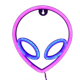 Alien Neon Sign Decorative Neon Light Night Lamp for Bedroom Children's Room Bar Decor USB Or Battery Powered(Blue Eye Pink Face )