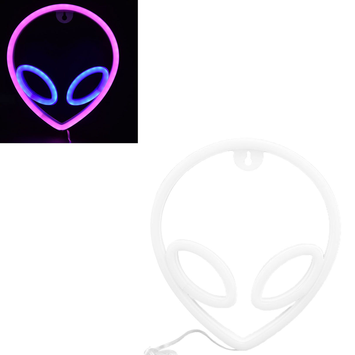 Alien Neon Sign Decorative Neon Light Night Lamp for Bedroom Children's Room Bar Decor USB Or Battery Powered(Blue Eye Pink Face )