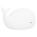 Silicone Night Light USB Charging Cute Whale Shaped Tap Lamp with 3 Lighting Modes 3H Timing Function White