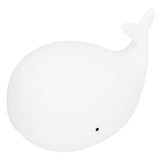 Silicone Night Light USB Charging Cute Whale Shaped Tap Lamp with 3 Lighting Modes 3H Timing Function White
