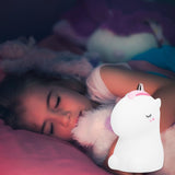LED Animal Night Light USB Charging Silicone Cute Color Changing Lamp for Bedroom Home