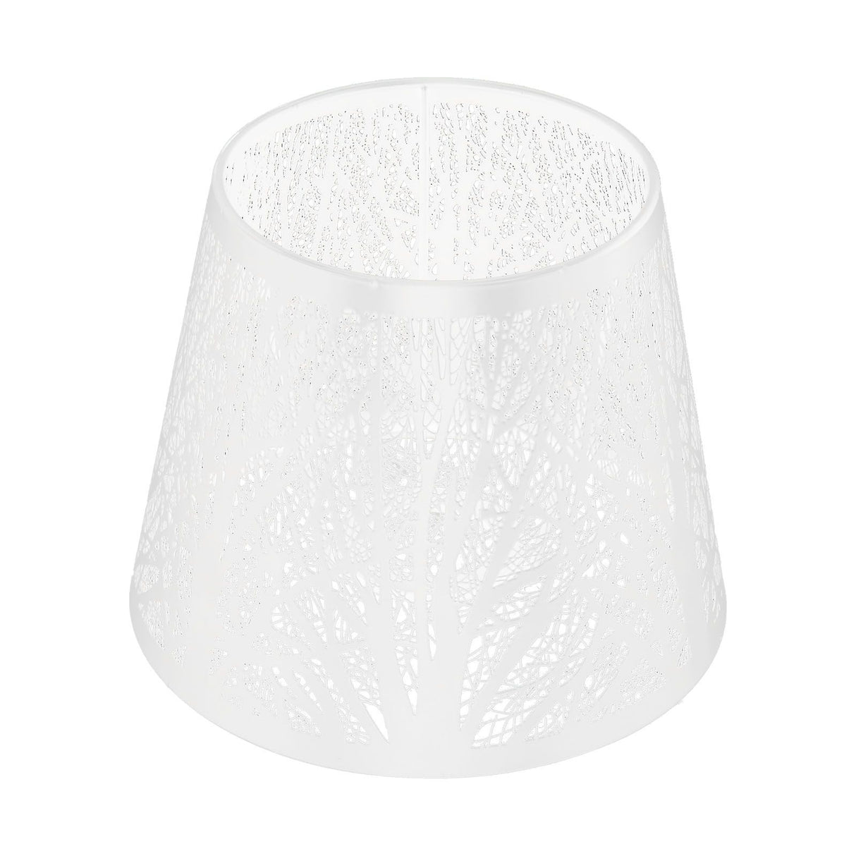 Wrought Iron Lampshade Carved Forest Tree Shaped E27 Mini Lamp Shade for Table Lamp Bedroom Bedside DecorWhite