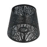 Wrought Iron Lampshade Carved Forest Tree Shaped E27 Mini Lamp Shade for Table Lamp Bedroom Bedside DecorBlack