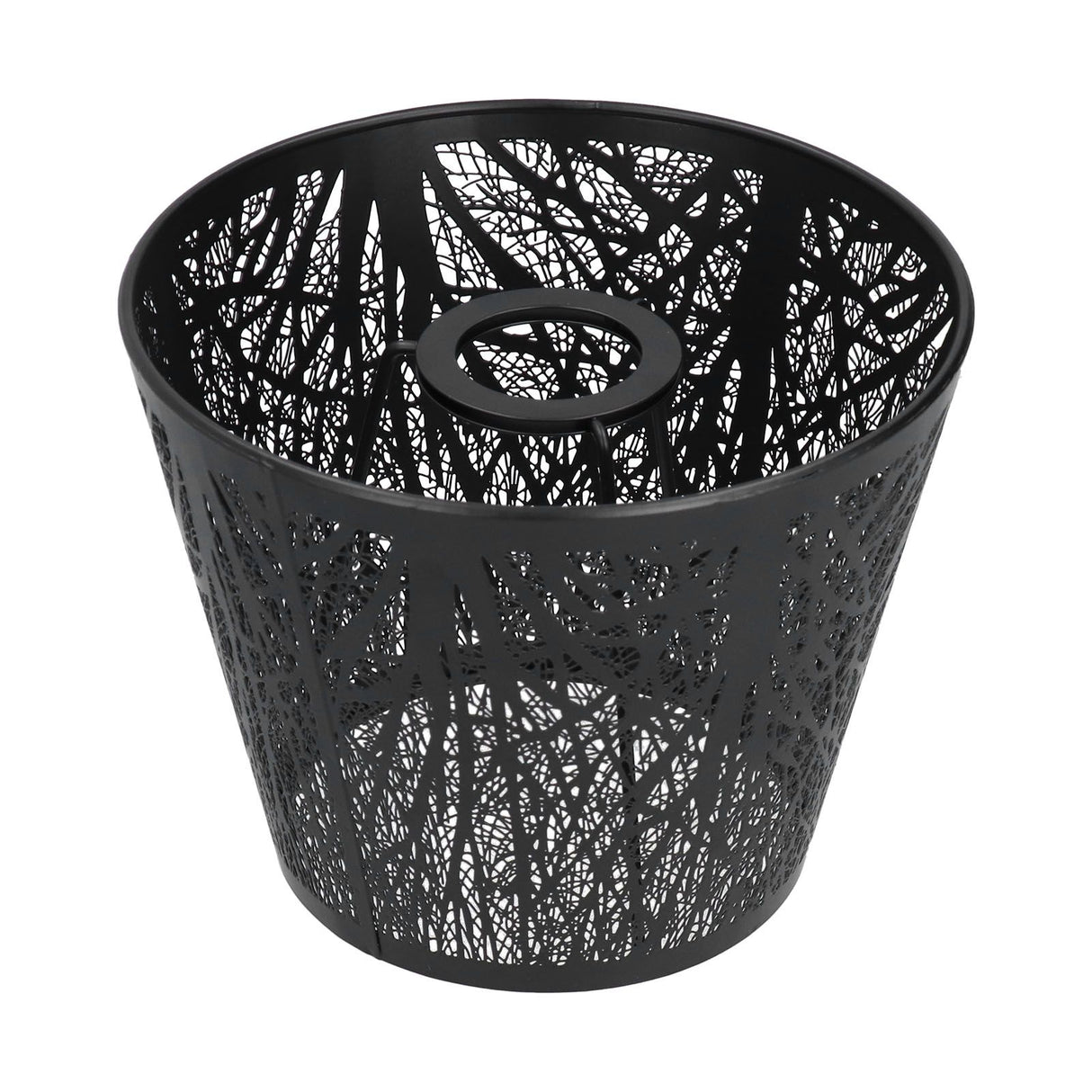 Wrought Iron Lampshade Carved Forest Tree Shaped E27 Mini Lamp Shade for Table Lamp Bedroom Bedside DecorBlack