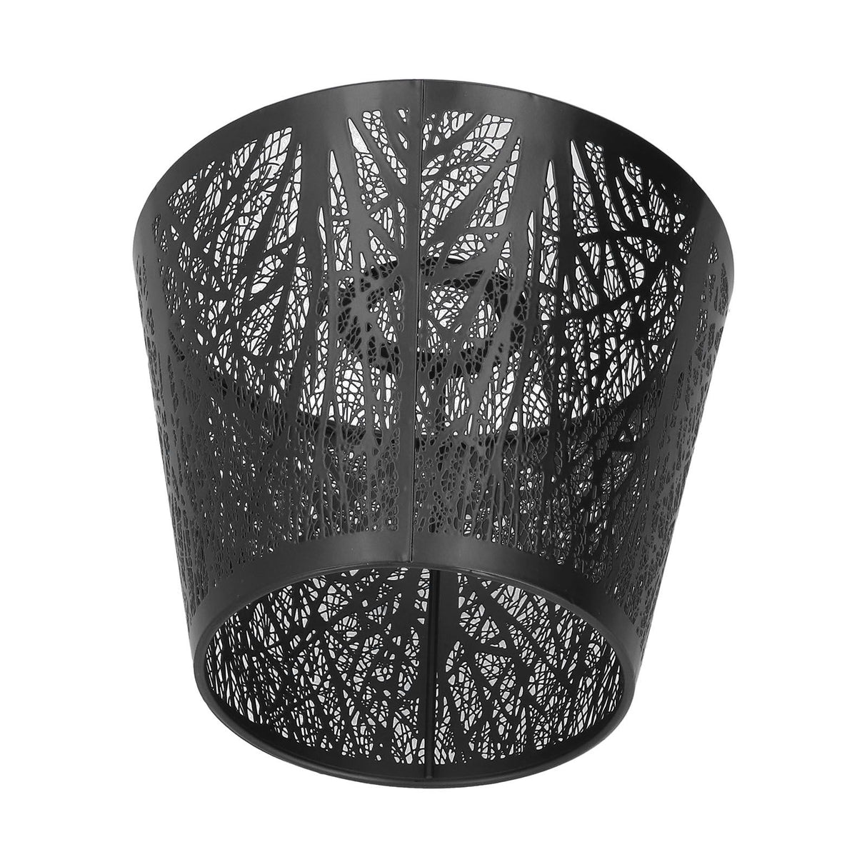 Wrought Iron Lampshade Carved Forest Tree Shaped E27 Mini Lamp Shade for Table Lamp Bedroom Bedside DecorBlack