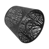 Wrought Iron Lampshade Carved Forest Tree Shaped E27 Mini Lamp Shade for Table Lamp Bedroom Bedside DecorBlack