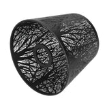 Wrought Iron Lampshade Carved Forest Tree Shaped E27 Mini Lamp Shade for Table Lamp Bedroom Bedside DecorBlack