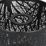 Wrought Iron Lampshade Carved Forest Tree Shaped E27 Mini Lamp Shade for Table Lamp Bedroom Bedside DecorBlack