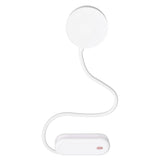 LED Desk Lamp with Gooseneck Night Light 3 Color Stepless Dimming Foldable Eye Protection Lamp USB ChargingWhite - Front View