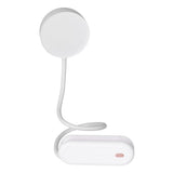LED Desk Lamp with Gooseneck Night Light 3 Color Stepless Dimming Foldable Eye Protection Lamp USB ChargingWhite