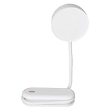 LED Desk Lamp with Gooseneck Night Light 3 Color Stepless Dimming Foldable Eye Protection Lamp USB ChargingWhite