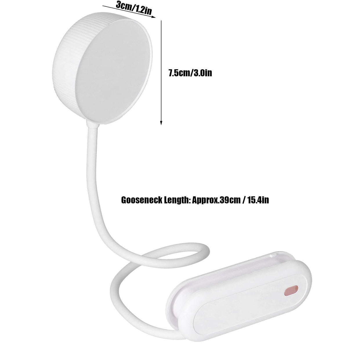 LED Desk Lamp with Gooseneck Night Light 3 Color Stepless Dimming Foldable Eye Protection Lamp USB ChargingWhite