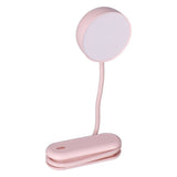 LED Desk Lamp with Gooseneck Night Light 3 Color Stepless Dimming Foldable Eye Protection Lamp USB ChargingPink - Side View