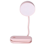 LED Desk Lamp with Gooseneck Night Light 3 Color Stepless Dimming Foldable Eye Protection Lamp USB ChargingPink