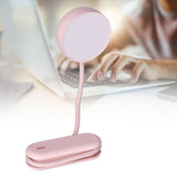 LED Desk Lamp with Gooseneck Night Light 3 Color Stepless Dimming Foldable Eye Protection Lamp USB ChargingPink