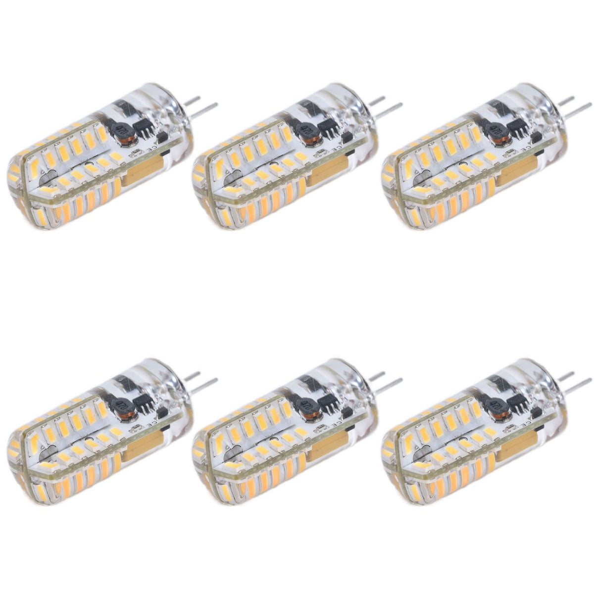 6Pcs LED Bulb Easy Install Light Transmission Uniform Light Output Color Bulb for Party Home 12VWarm White