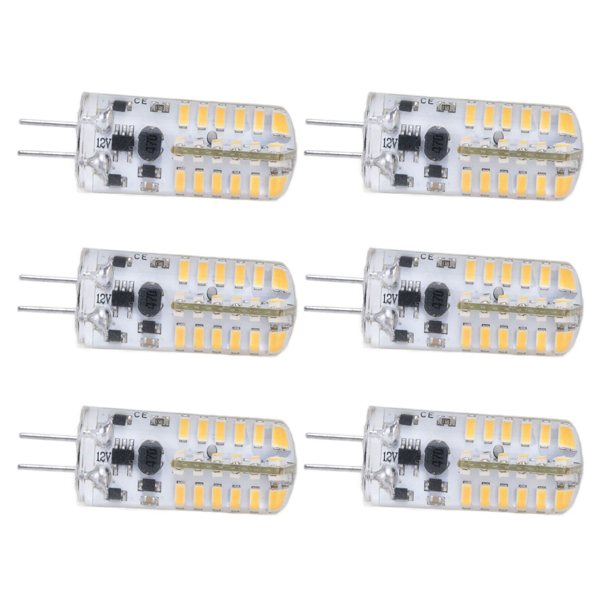 6Pcs LED Bulb Easy Install Light Transmission Uniform Light Output Color Bulb for Party Home 12VWarm White