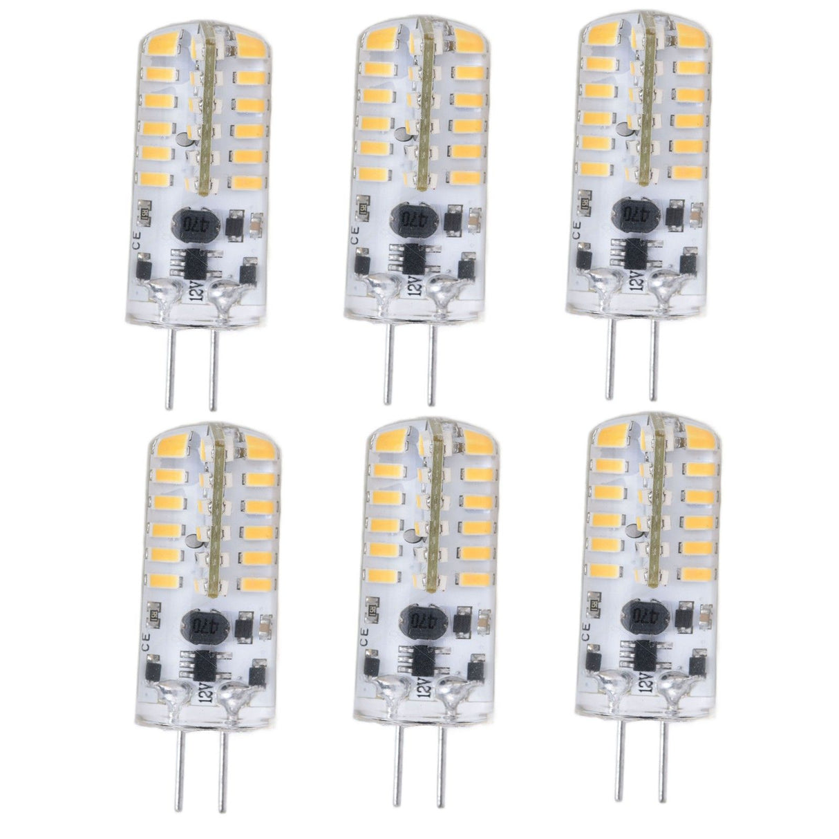 6Pcs LED Bulb Easy Install Light Transmission Uniform Light Output Color Bulb for Party Home 12VWarm White