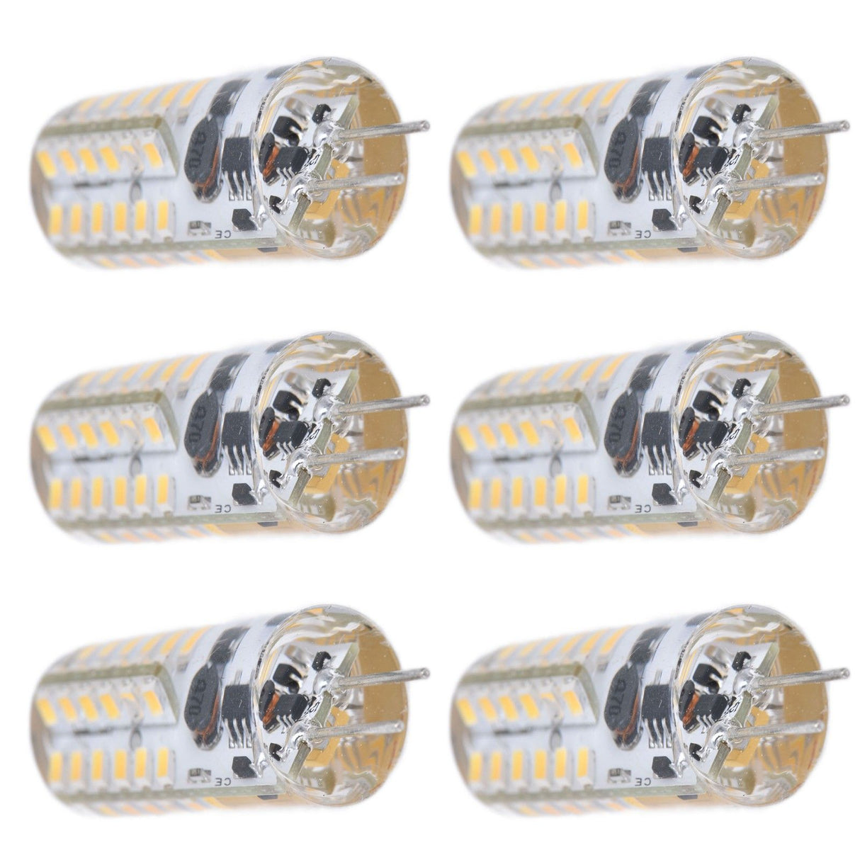6Pcs LED Bulb Easy Install Light Transmission Uniform Light Output Color Bulb for Party Home 12VWarm White