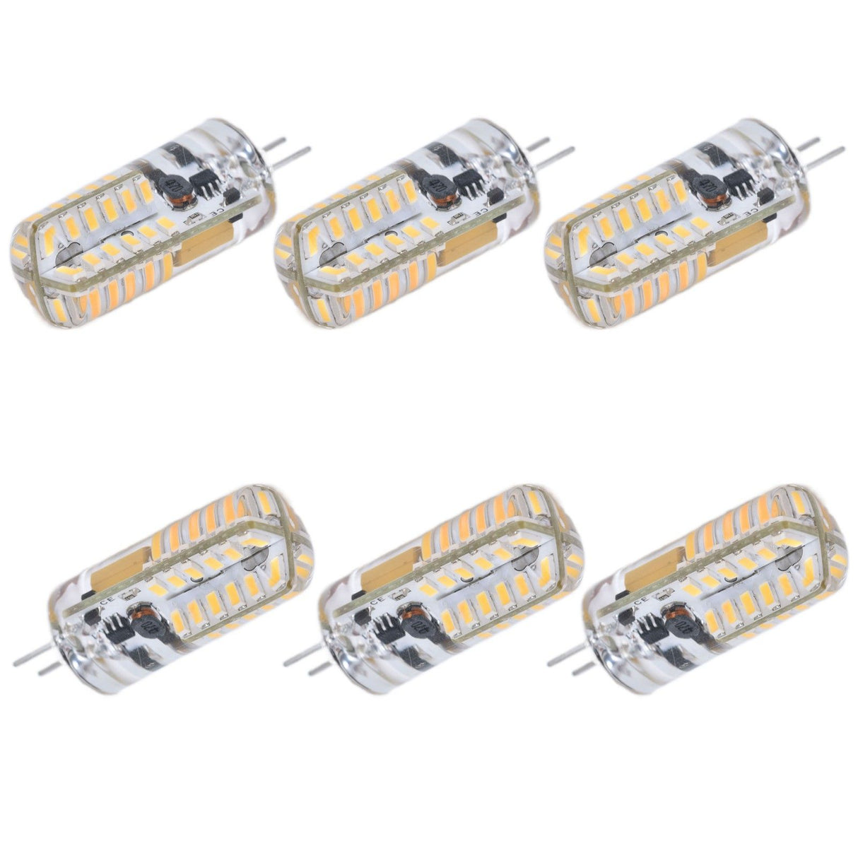 6Pcs LED Bulb Easy Install Light Transmission Uniform Light Output Color Bulb for Party Home 12VWarm White