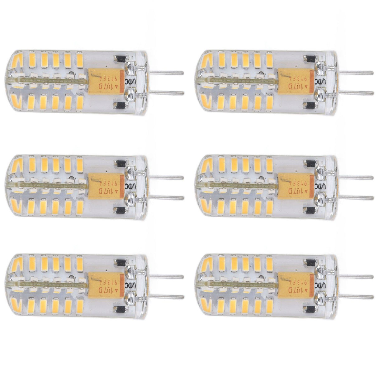 6Pcs LED Bulb Easy Install Light Transmission Uniform Light Output Color Bulb for Party Home 12VWarm White